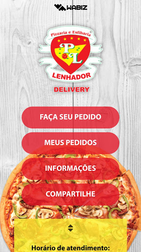 Android application Pizzaria Lenhador screenshort
