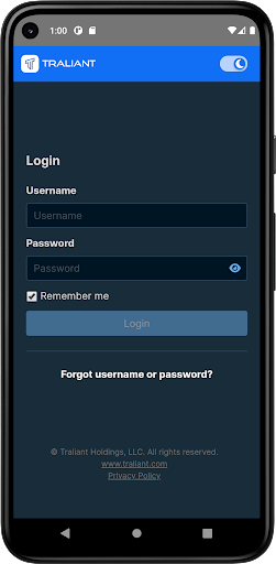 Android application Traliant Mobile screenshort