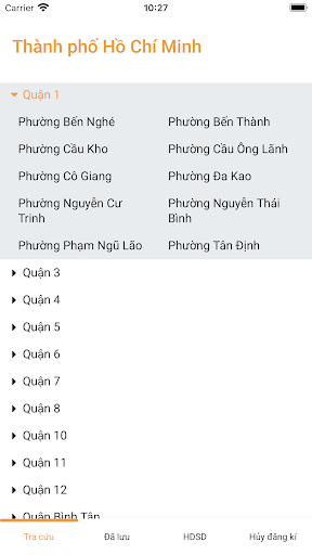 Android application Quy hoạch TP.HCM screenshort