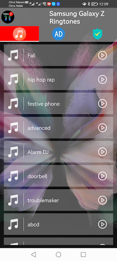 Android application Samsung Galaxy Z Ringtones screenshort
