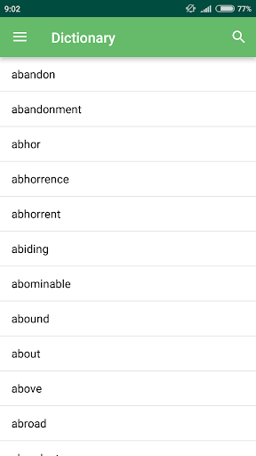 Android application Sindarin dictionary(Pro) screenshort