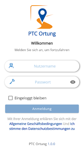 Android application PTC Ortung screenshort