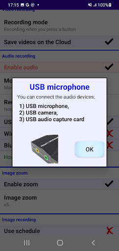 USB camera & Audio Screen 3