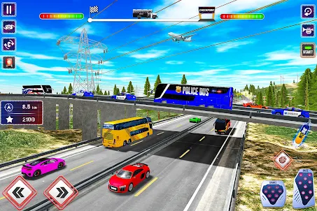 警車駕駛模擬器: 警車模擬器巴士遊戲