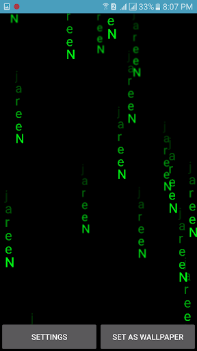 Matrix Live Wallpaper Screen 3