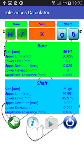 Tolerances Calculator Screen 3