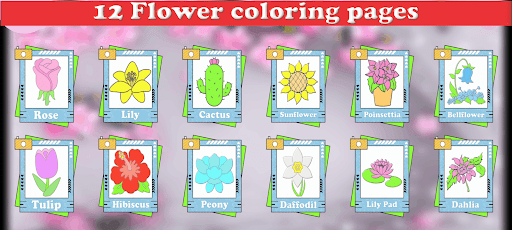 Coloring Flower Pictures Screen 2