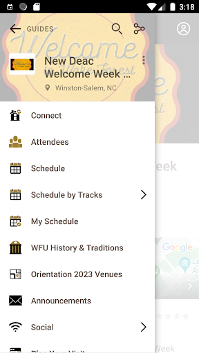 WFU Orientation Programs Screen 3