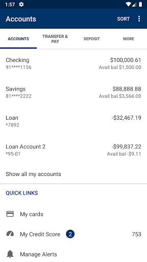 South Metro FCU Mobile Screen 3