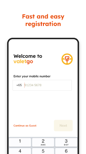 Android application ValetGo screenshort