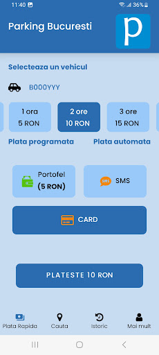Android application Parking Bucuresti screenshort