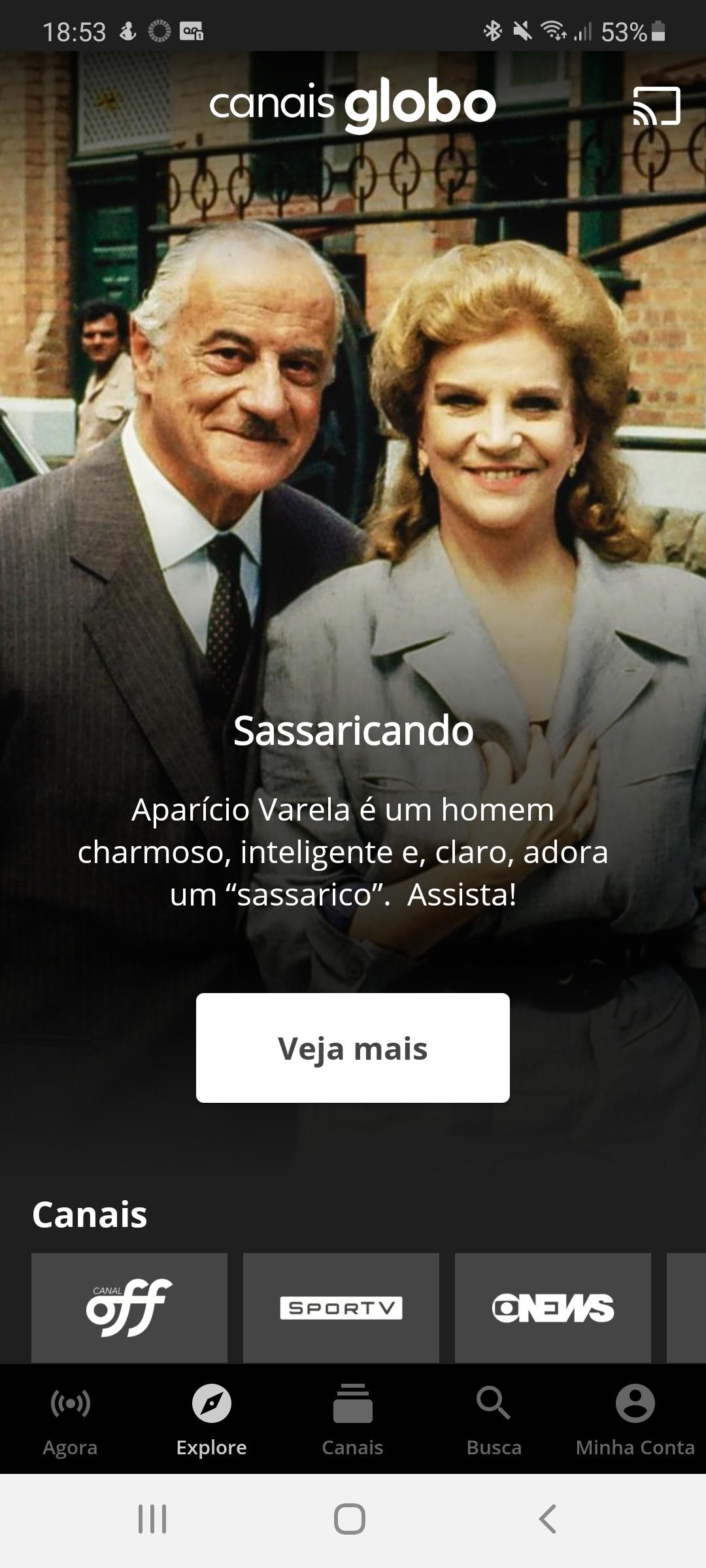 Android application Canais Globo (Globosat Play) screenshort