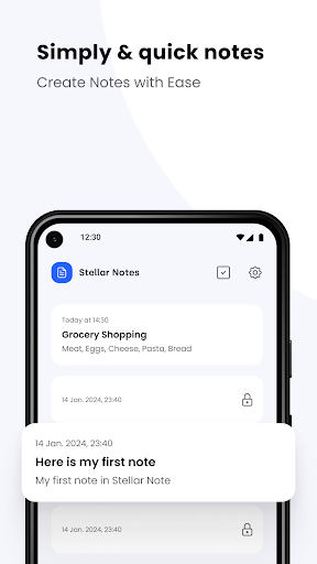 Android application Stellar Security - Notes screenshort