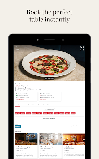 Screenshot of OpenTable