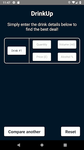 Android application DrinkUp - compare cheap drinks screenshort