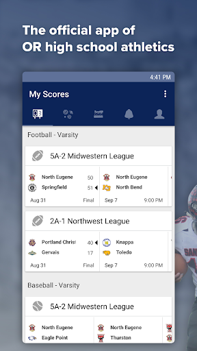 Android application OSAA Live screenshort