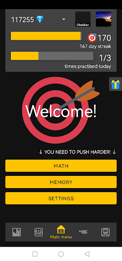 Android application Helimath | Improve mental math screenshort