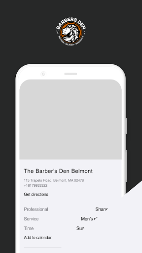 Android application The Barber's Den screenshort