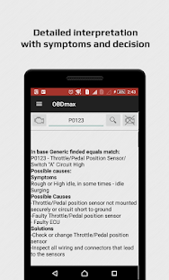 OBD2 scanner & fault codes description: OBDmax Screenshot