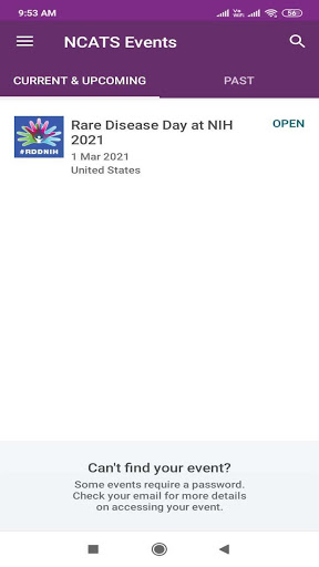 NIH NCATS Events Screen 2