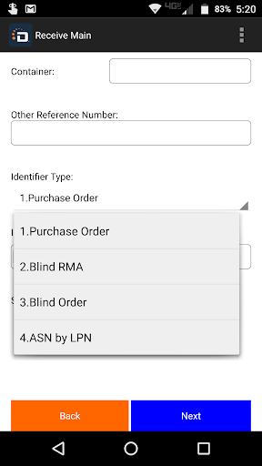 Android application Deposco Bright Warehouse - Leg screenshort