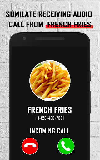 Android application French Fries fake call prank screenshort