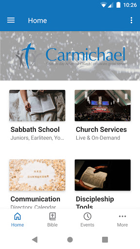 Android application Carmichael SDA Church screenshort