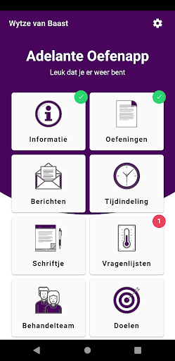 Adelante Oefenapp Screen 2