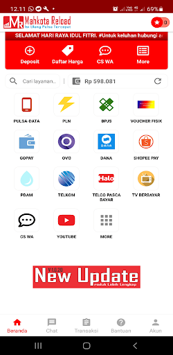 Android application Mahkota Reload screenshort