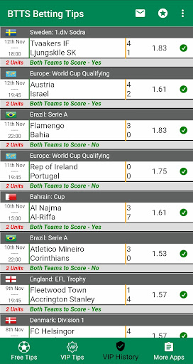 BTTS Betting Tips Screen 2