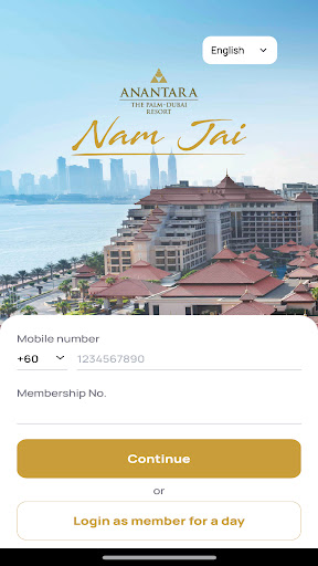 Android application Nam Jai by Anantara The Palm screenshort