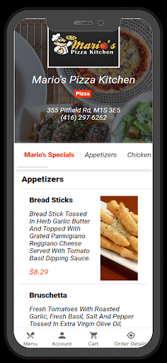 Android application Mario's Pizza Kitchen screenshort