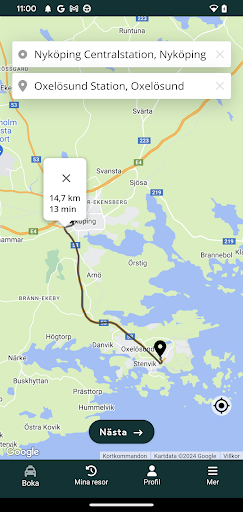 Android application Taxi Nyköping-Oxelösund screenshort