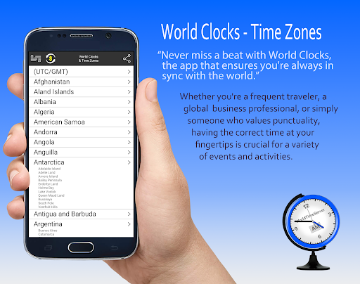 Android application World Clocks & Time Zones screenshort