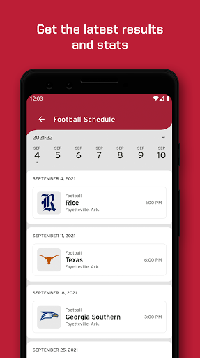 Screenshot of Arkansas Razorbacks