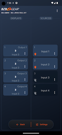 BZBGEAR Switch Control Screen 2