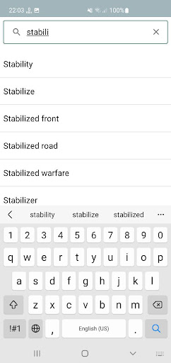 Military Dictionary Screen 3