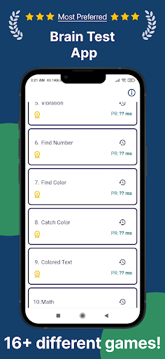 Android application Human Benchmark Reflex Trainer screenshort