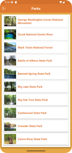 Missouri State Parks Screen 3