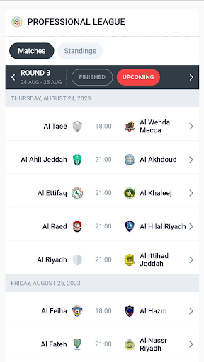 Saudi Pro League livescores Screen 2