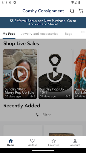 Android application Conshy Consignment screenshort