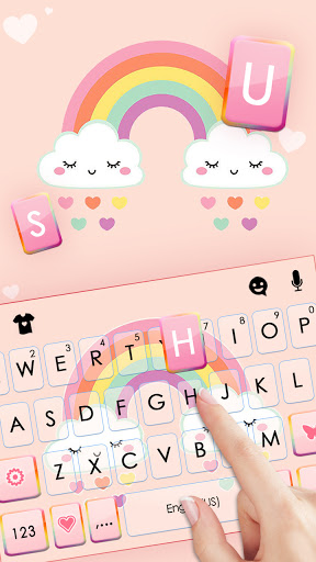 Rainbow Clouds Keyboard Backgr Screen 2