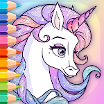 Sparkling Rainbow Unicorns Coloring Book For Kids Apk
