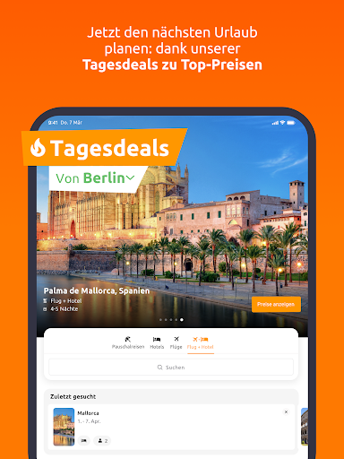 Screenshot of weg.de: Urlaub & Reisen buchen