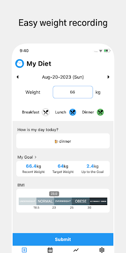 Android application My Diet - Weight Managment screenshort