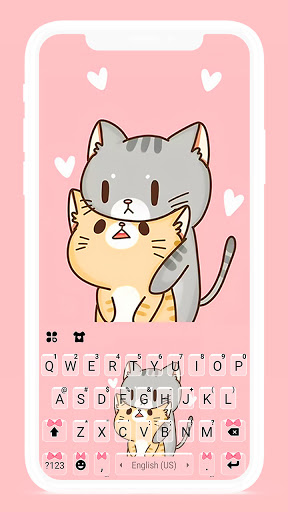 Android application Cute Cuddle Kitten Keyboard Ba screenshort