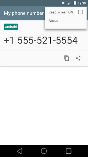 My phone number Screen 2
