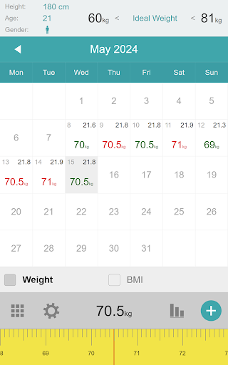 Weight Calendar Pro ekran görüntüsü