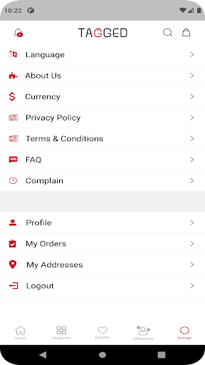 Android application Tagged Co screenshort