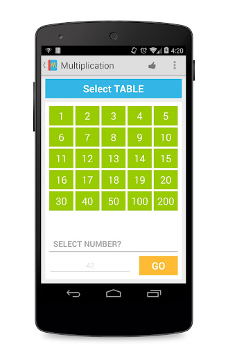 Learning Multiplication Screen 2